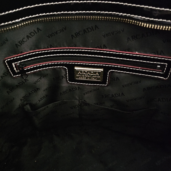 Arcadia Genuine Leather Large Shoulder Bag Italy - Picture 9 of 11